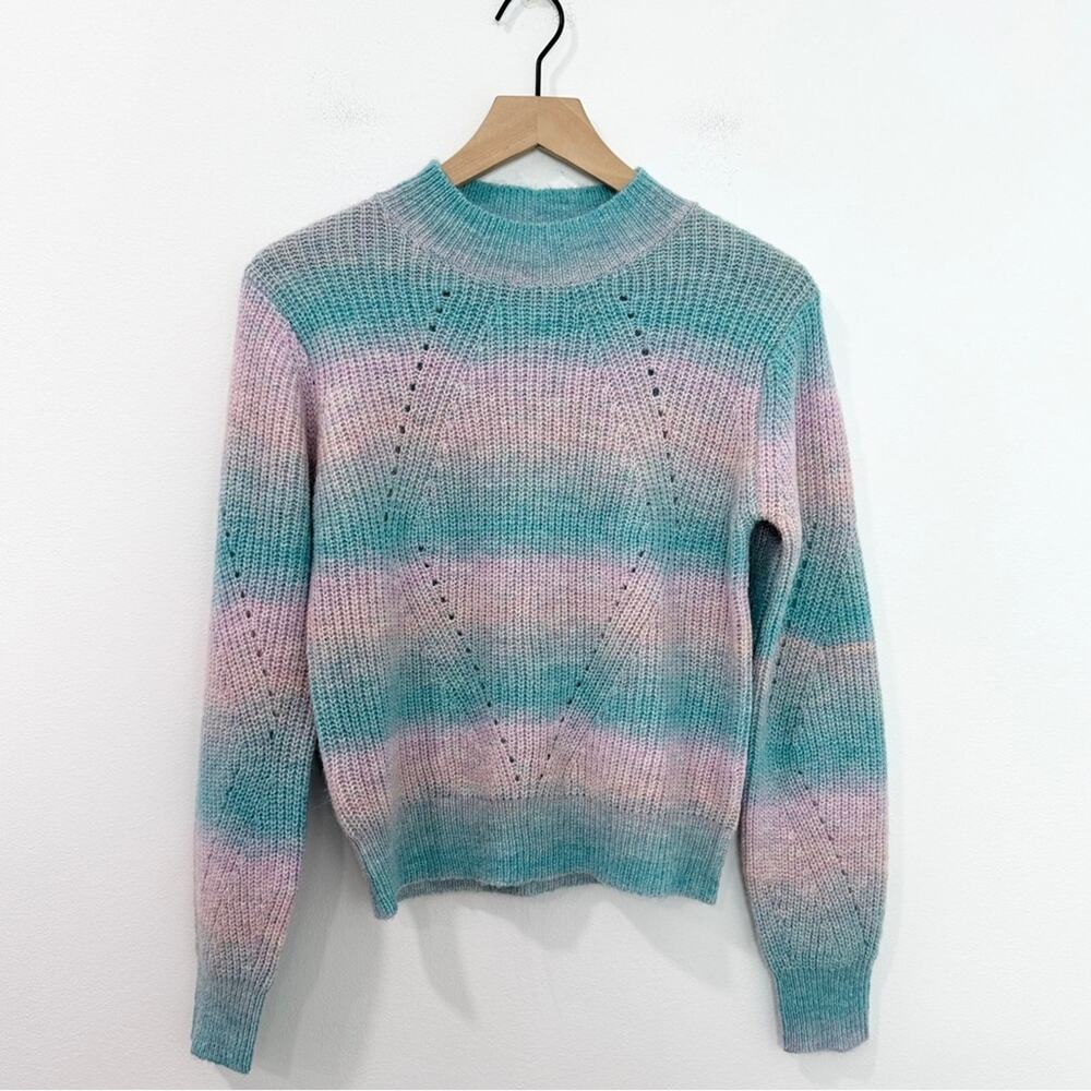 Heartloom Sky Sweater Rainbow size Small Blue Pink Knit